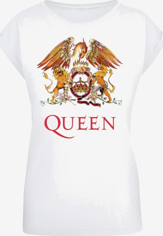 F4NT4STIC T-Shirt 'Queen Classic Crest Blk' in Weiß: predná strana