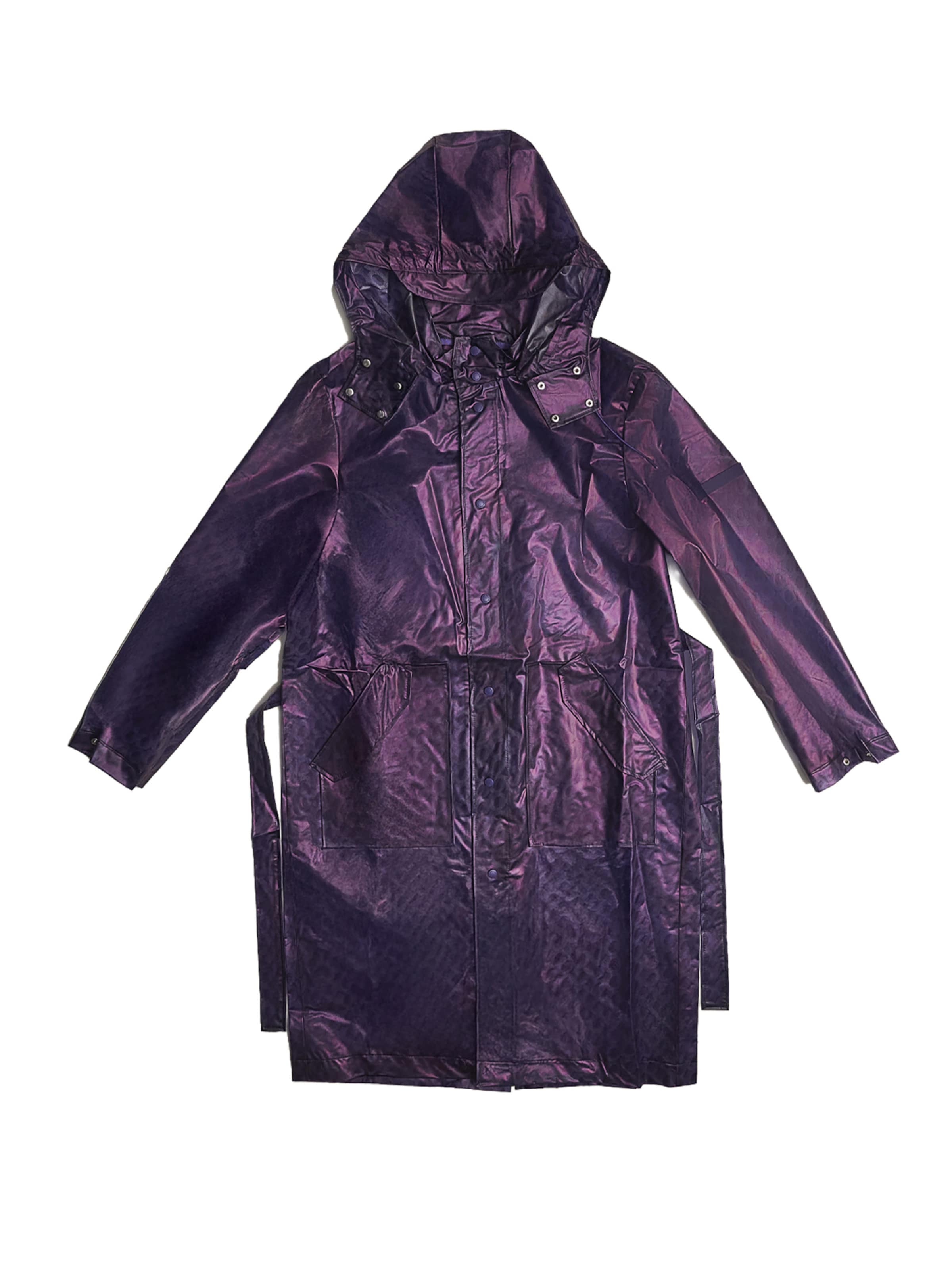THE ODDS Functionele mantel 'Print Raincoat/ LMTD edition' in Zwart: voorkant