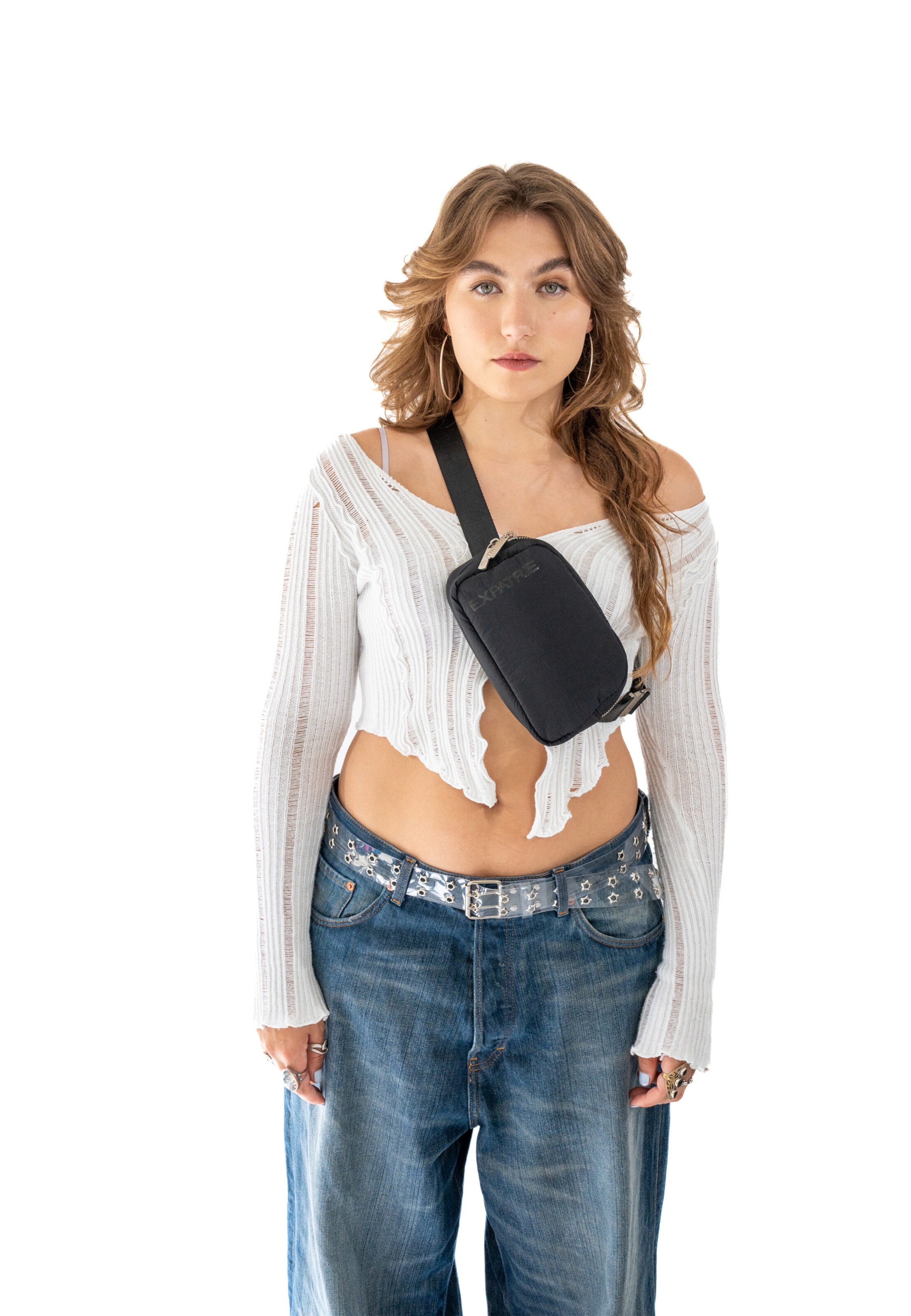 ExpatriéPojasna torbica - crna boja: prednji dio