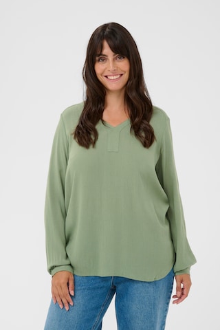 KAFFE CURVE Blouse 'KCAmi' in Green: front