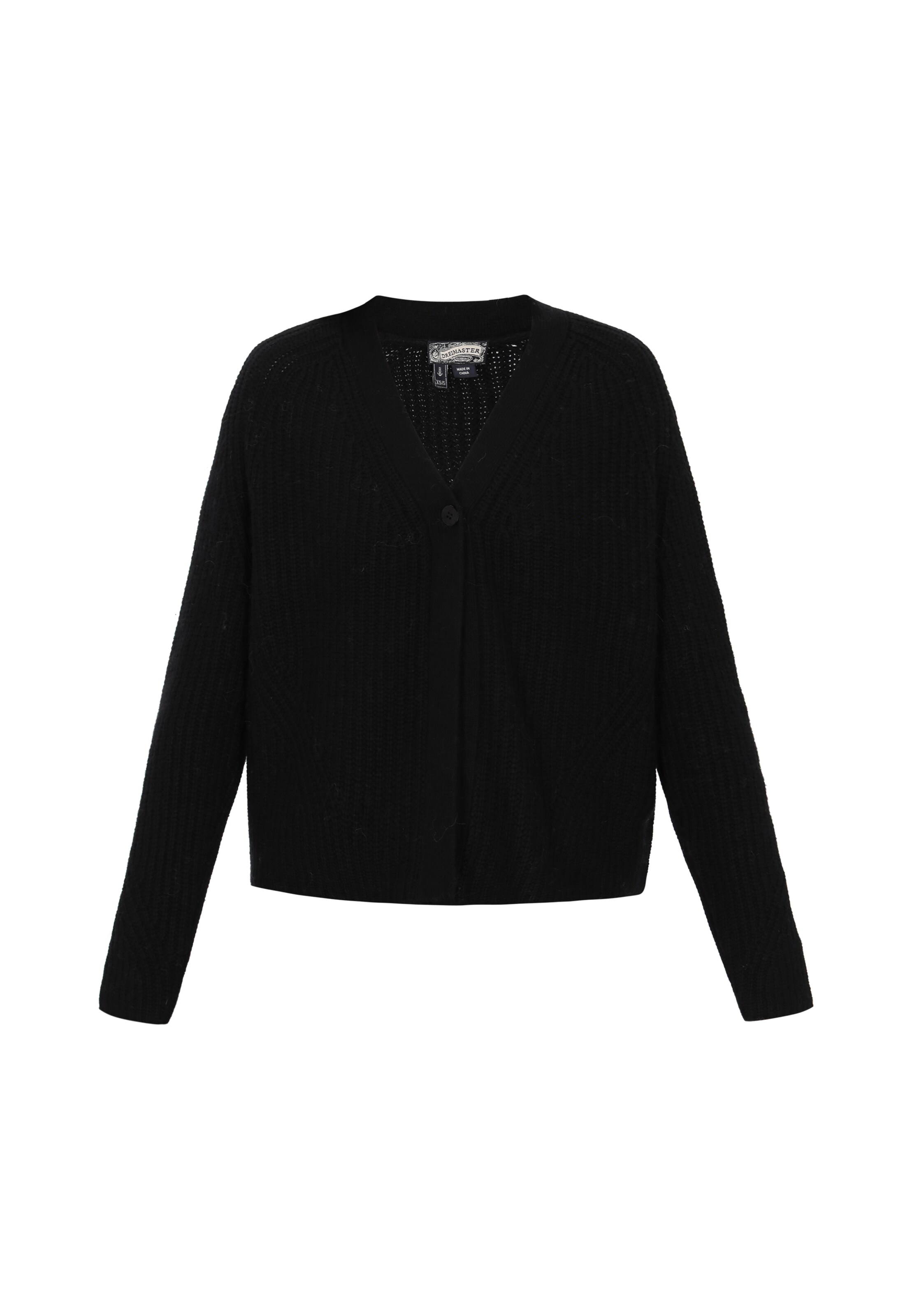 Geacă tricotată 'Vintage' de la DreiMaster Vintage pe negru: față