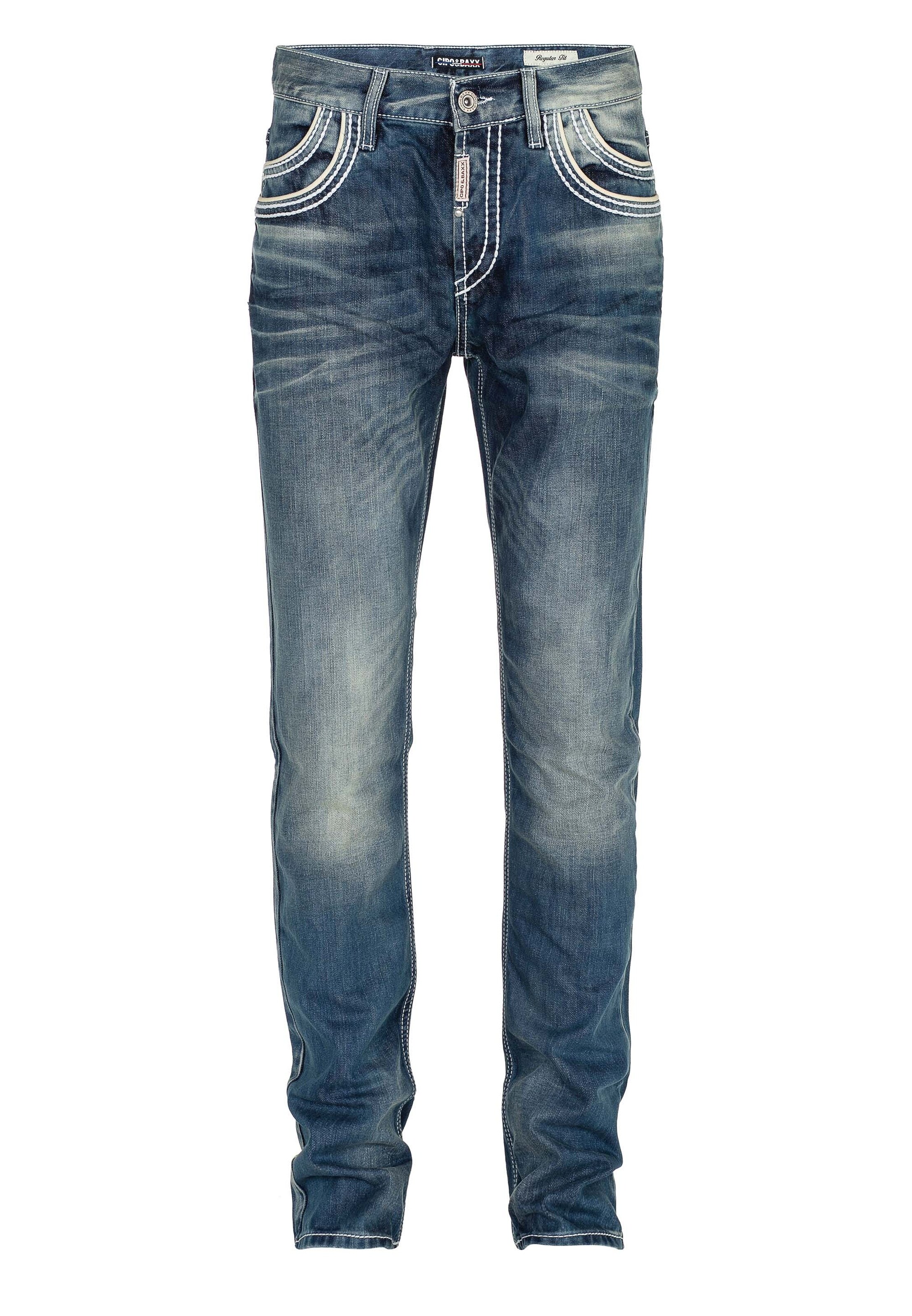 CIPO & BAXX Regular Jeans in Blauw: voorkant