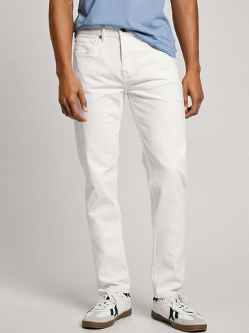 Coupe slim Jean Pepe Jeans en blanc : devant
