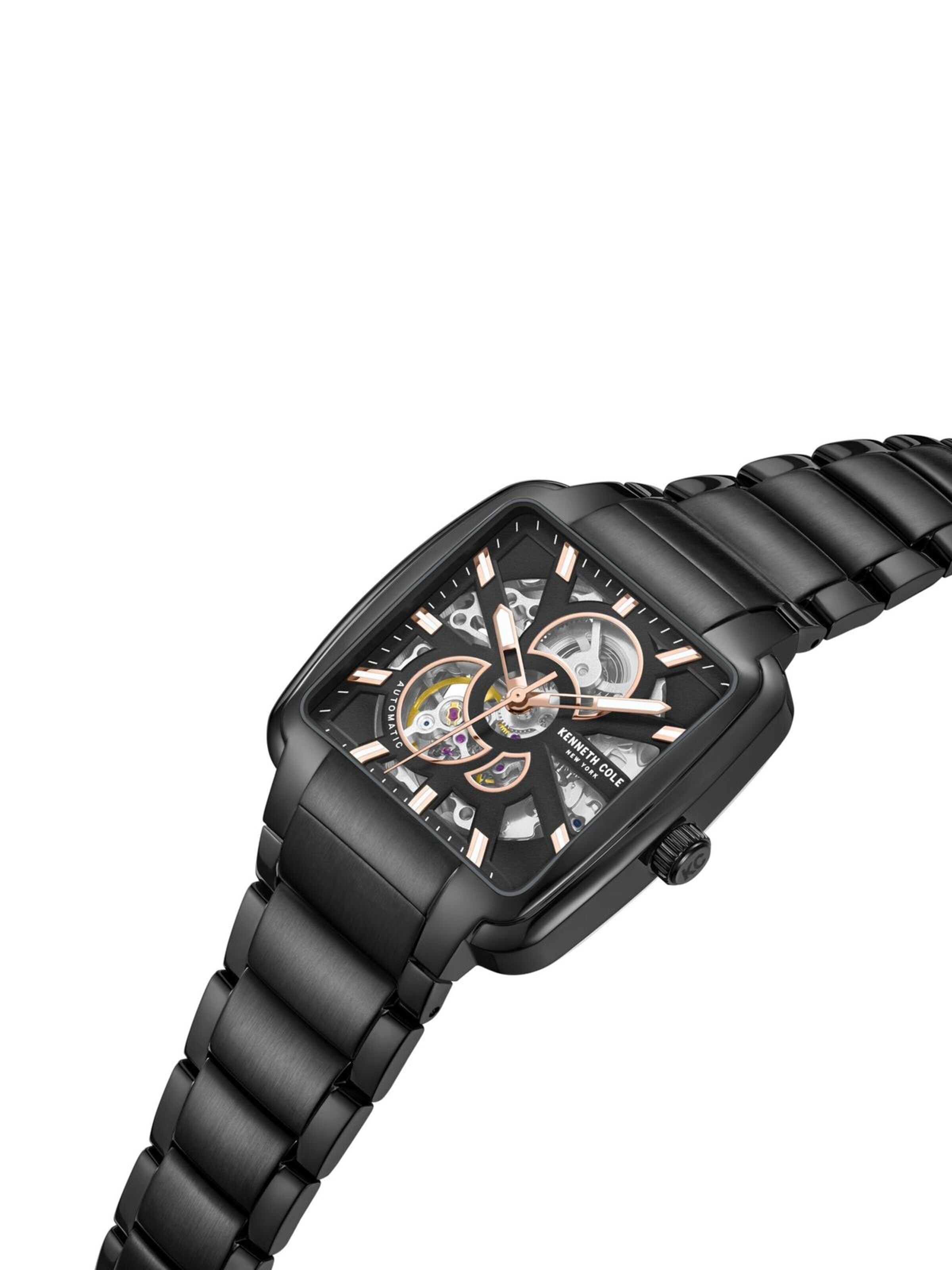 Kenneth Cole Zegarek analogowy 'Automatic watch Automatic Steel Square' w kolorze czarny