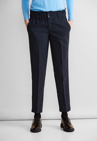 STREET ONE Slim fit Pleated Pants in Blue: front