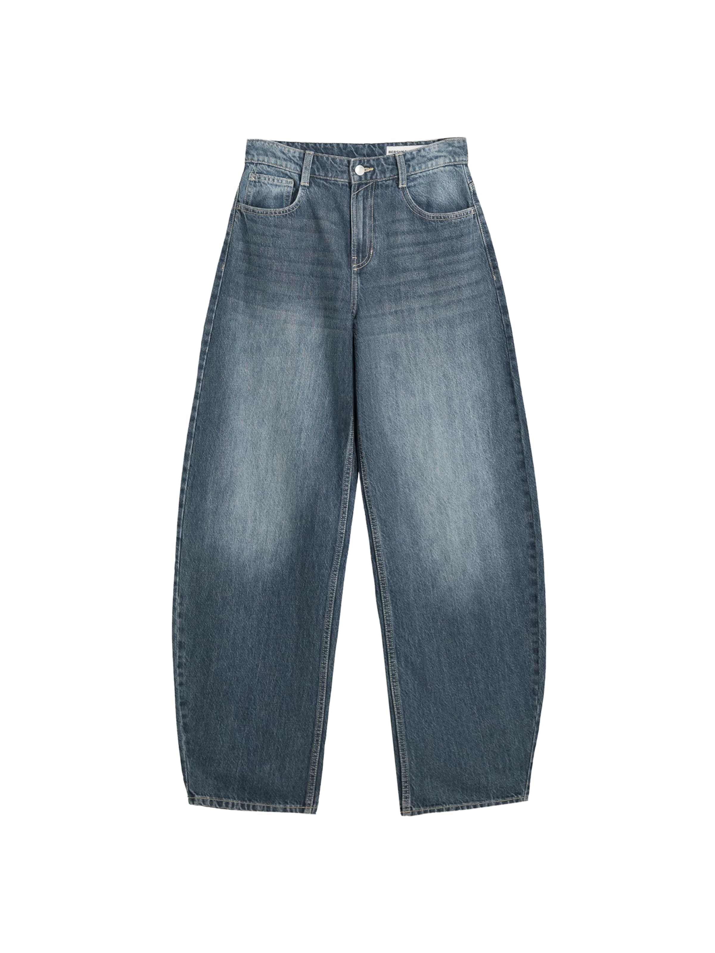 Bershka Baggy Džíny 'BAS. BAGGY DENIM' – modrá: přední strana