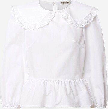 Miss Selfridge - Blusa 'Poplin' em branco: frente