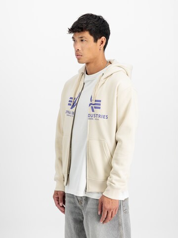 ALPHA INDUSTRIES - Sudadera con cremallera en blanco: frente