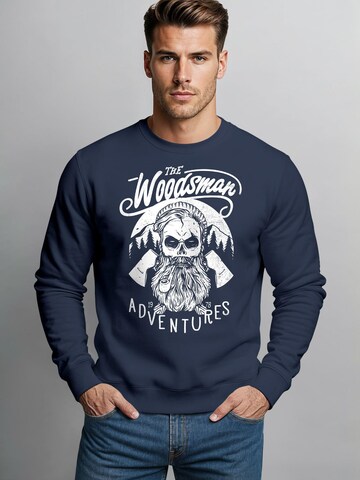 Neverless Sweatshirt 'Lumberjack Woodsman' in Blue