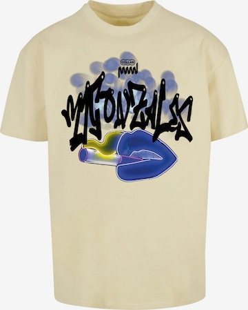 MJ Gonzales T-Shirt 'Kiss' in Gelb: predná strana
