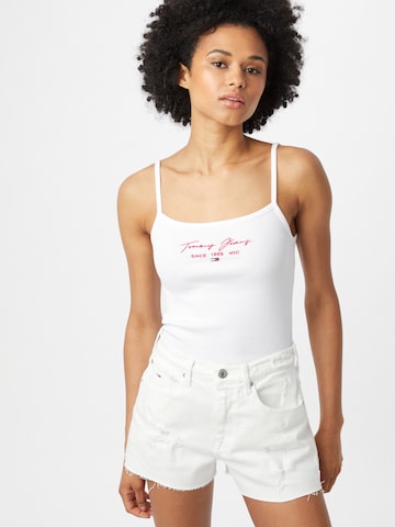 Tommy Jeans Top in White: front