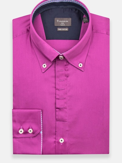 7Camicie Zakelijk overhemd 'Roma Satin Man Shirt Green' in de kleur Lila, Productweergave