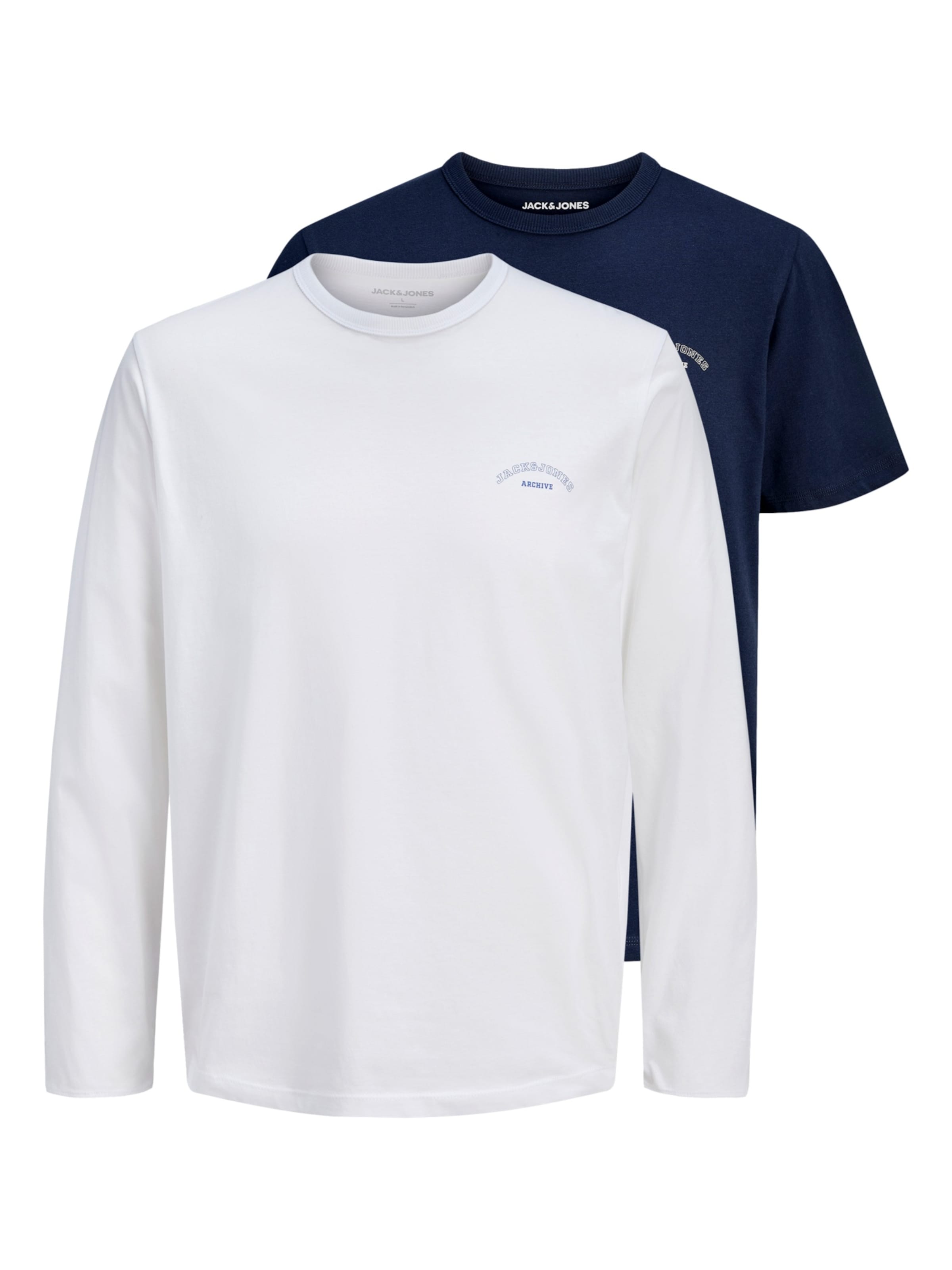 Jack & Jones Junior Shirt 'College' in de kleur Blauw / Wit, Productweergave