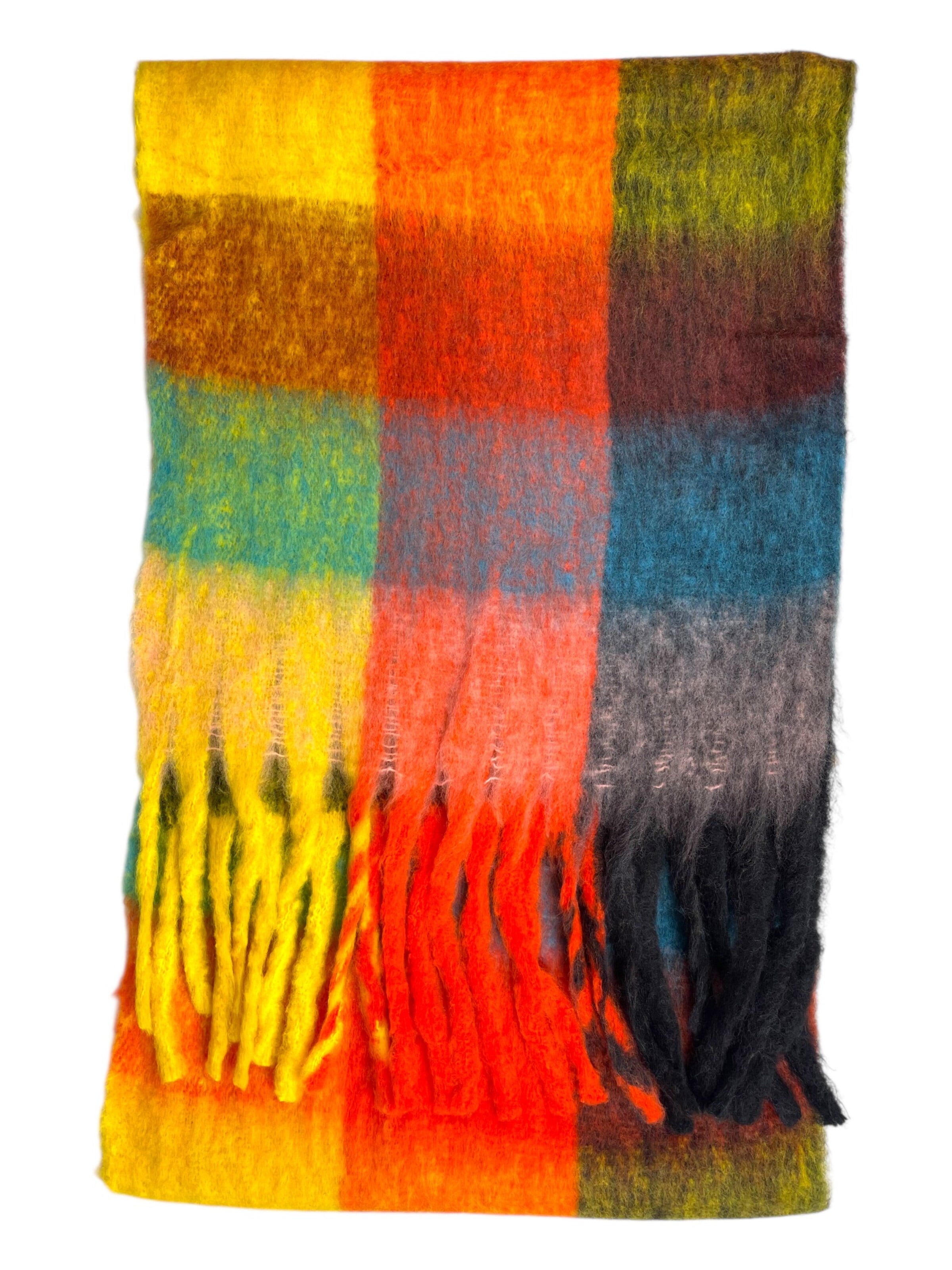 Kumixi Scarf 'Schal mit Fransen' in Yellow