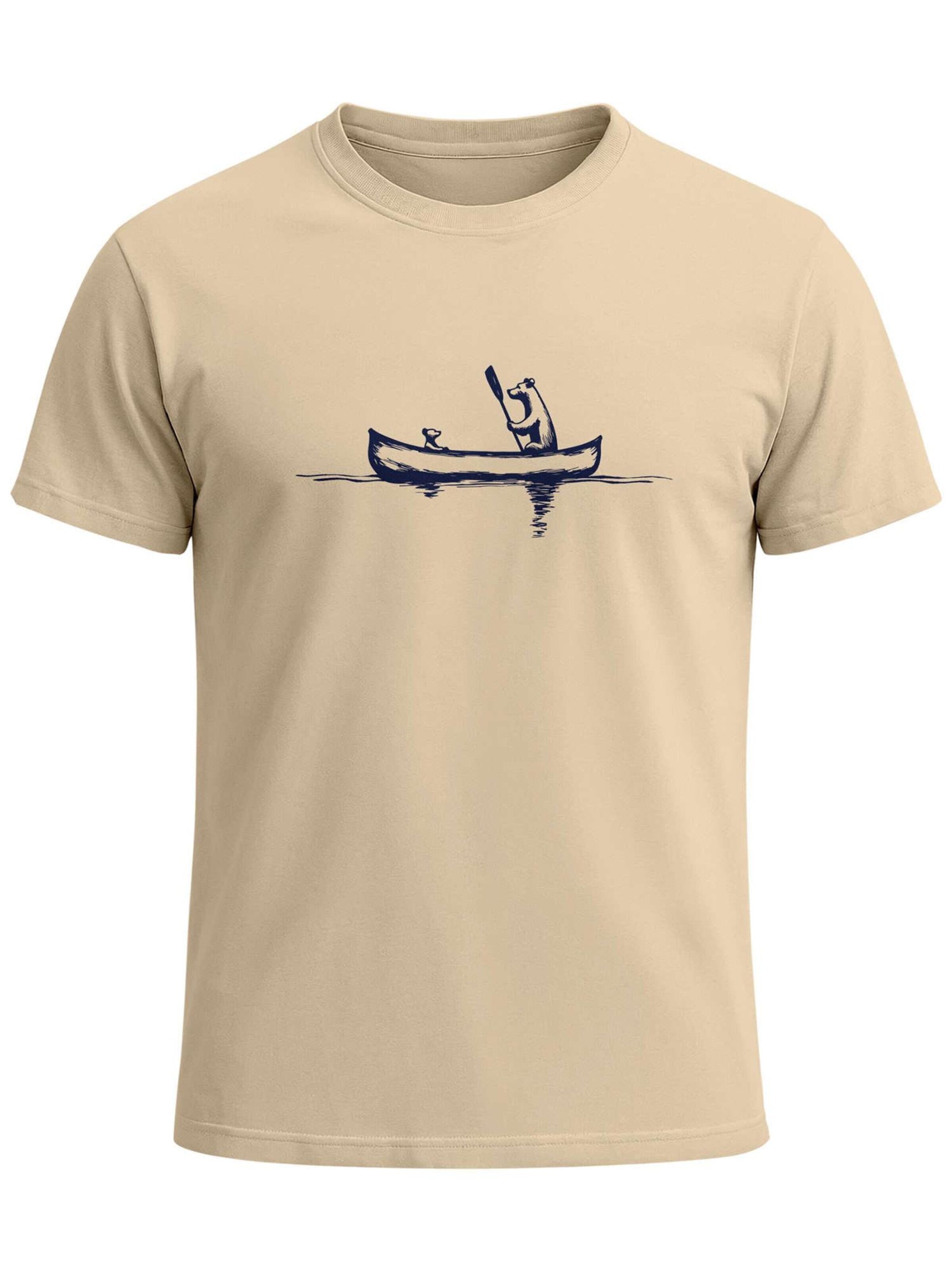 Neverless Shirt 'Bär Kanu' in Beige