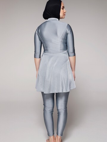 SIYA Swimwear High neck Badeanzug 'East – Burkini/Modest' in Silber