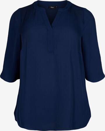 Camicia da donna 'EHUIJU' di Zizzi in blu: frontale