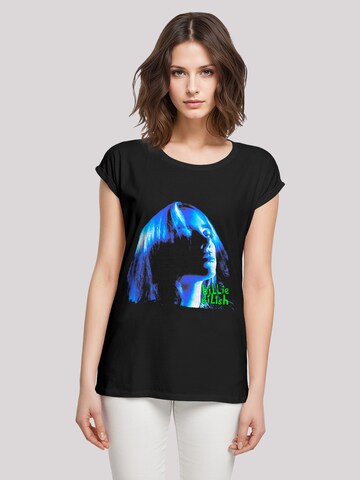 F4NT4STIC Shirt 'Billie Eilish Blue Face' in Zwart: voorkant
