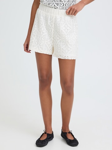 ICHI - regular Pantalón 'NAIMA' en beige: frente