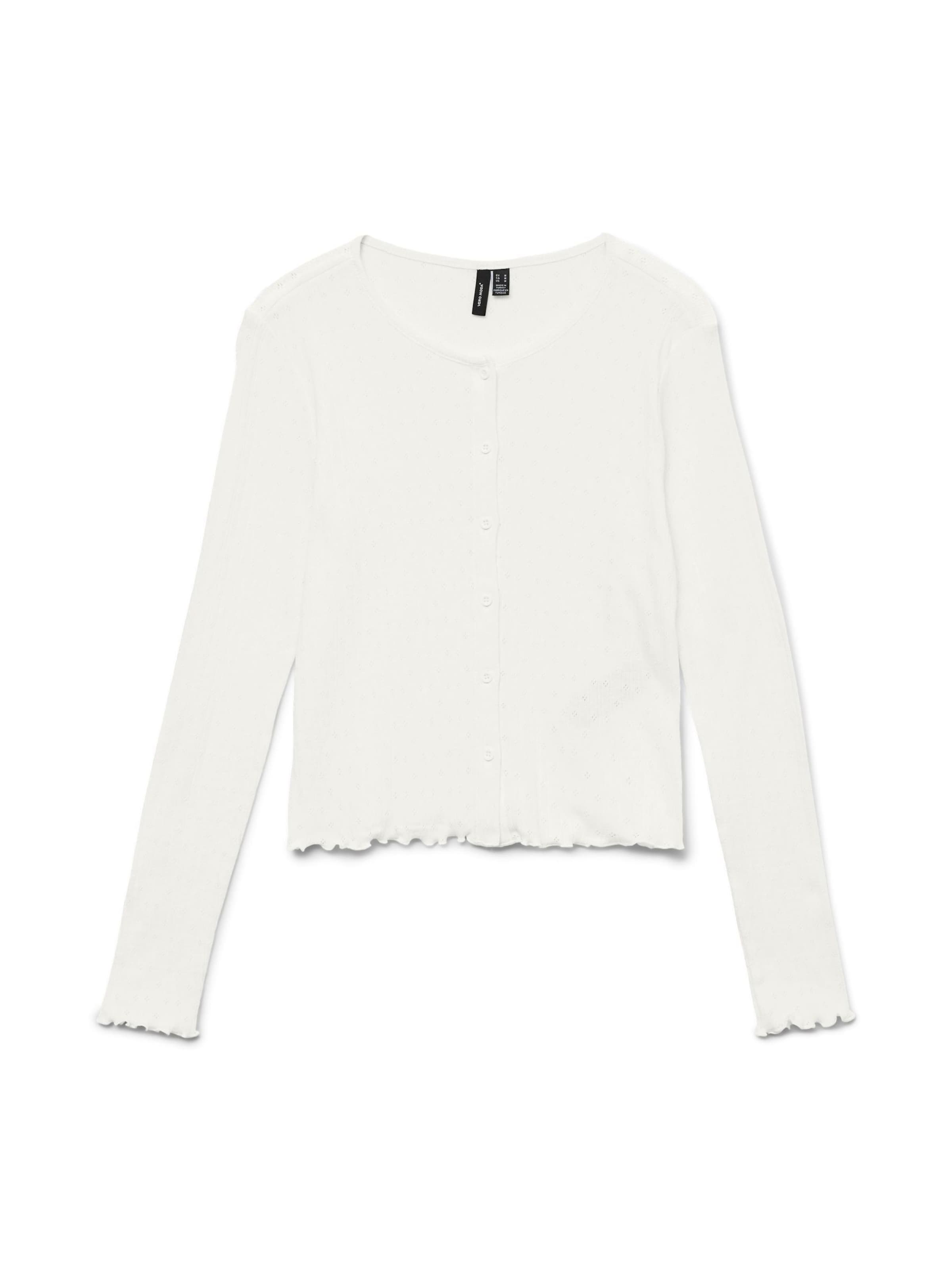 VERO MODA Gebreid vest in Wit: voorkant