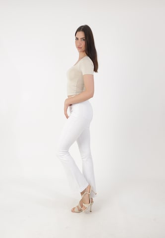 Elara Slim fit Trousers in White
