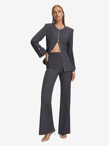 NOCTURNE Flared Pleated Pants in Grey