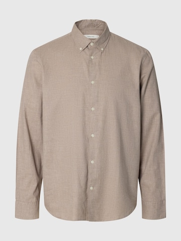 SELECTED Regular fit Overhemd 'SLMCole' in Bruin