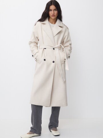 Pull&Bear Between-seasons coat in Beige: front