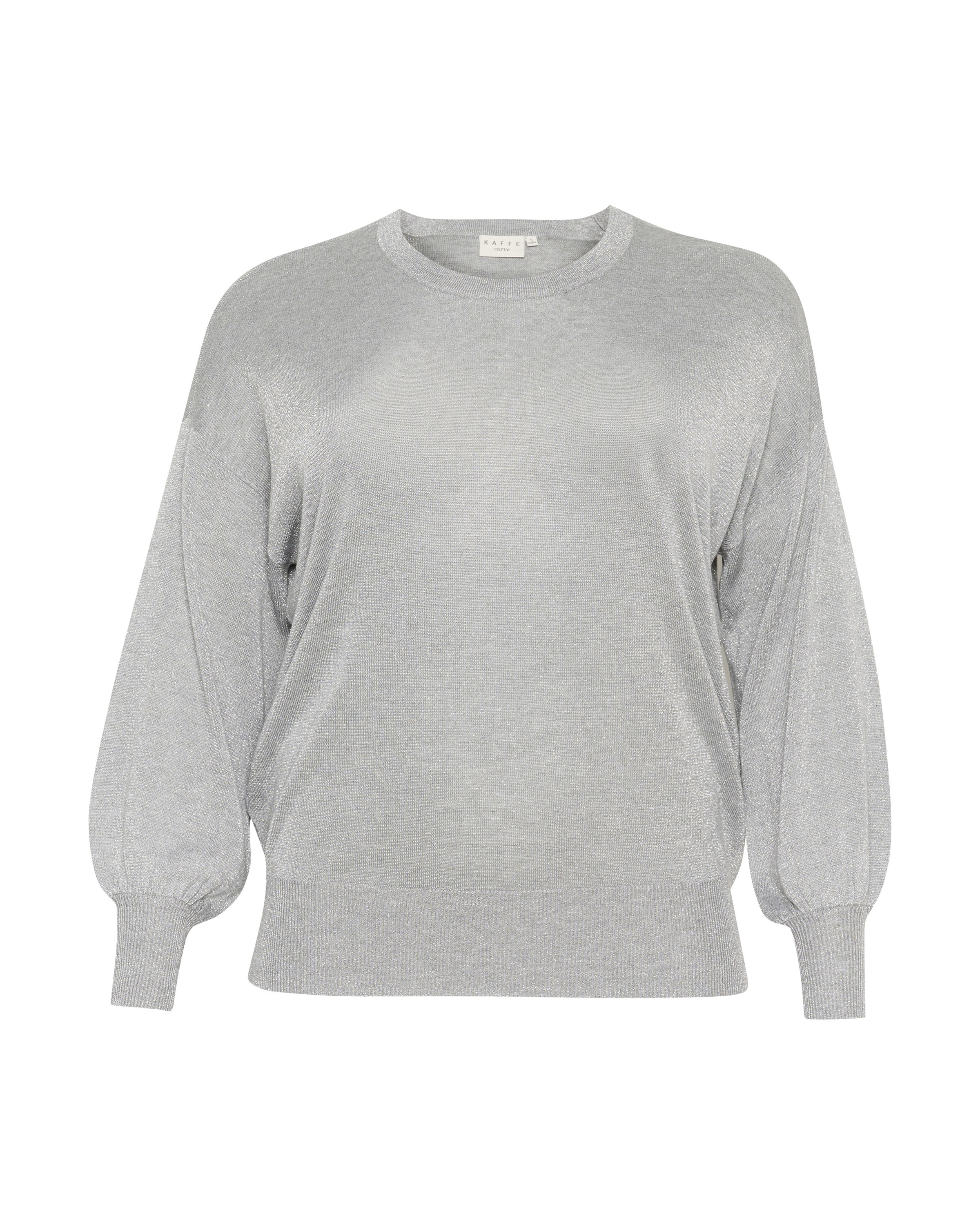 KAFFE CURVE Svetr 'KC Ankia' – šedá: přední strana