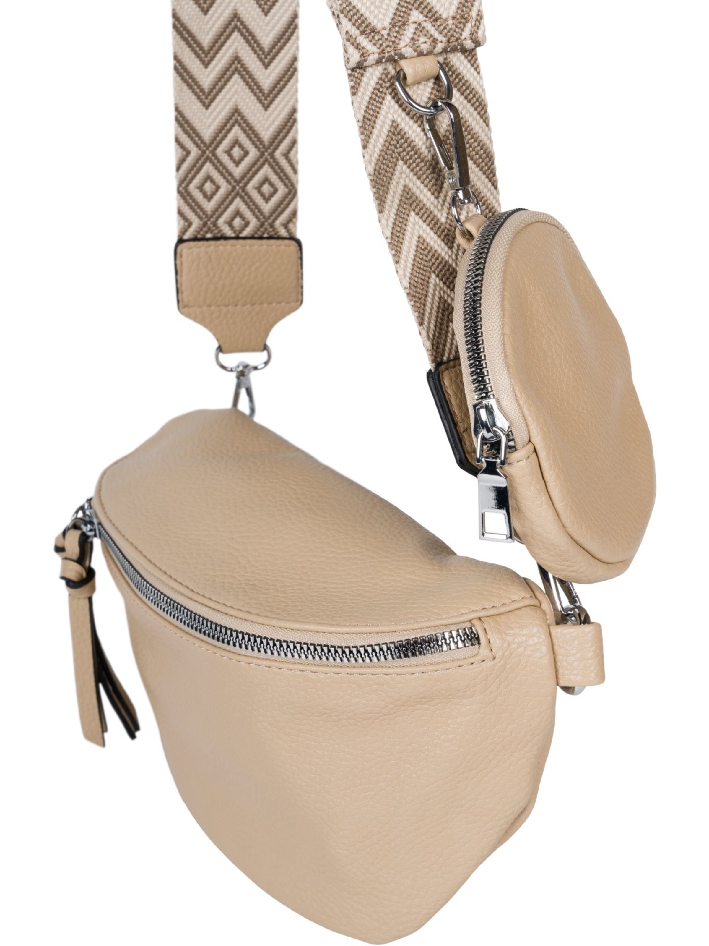 styleBREAKER Crossbody bag '2-Teiliges Set Halbmond Crossbody Bag' in Grey