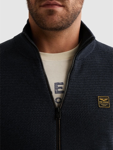 PME Legend Tröja 'Cardigan with zipper closure and stand-up collar' i blå