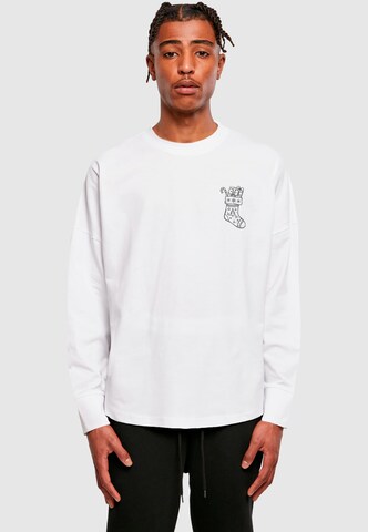 Maglietta 'Christmas Socks' di Merchcode in bianco: frontale