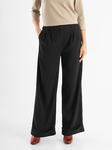 Jascha Stockholm Wide Leg Hose 'Bisou' in Schwarz: Vorderseite