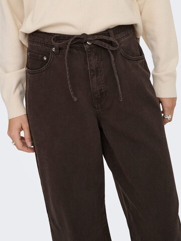 ONLY Baggy Jeans 'Gianna' in Bruin: voorkant