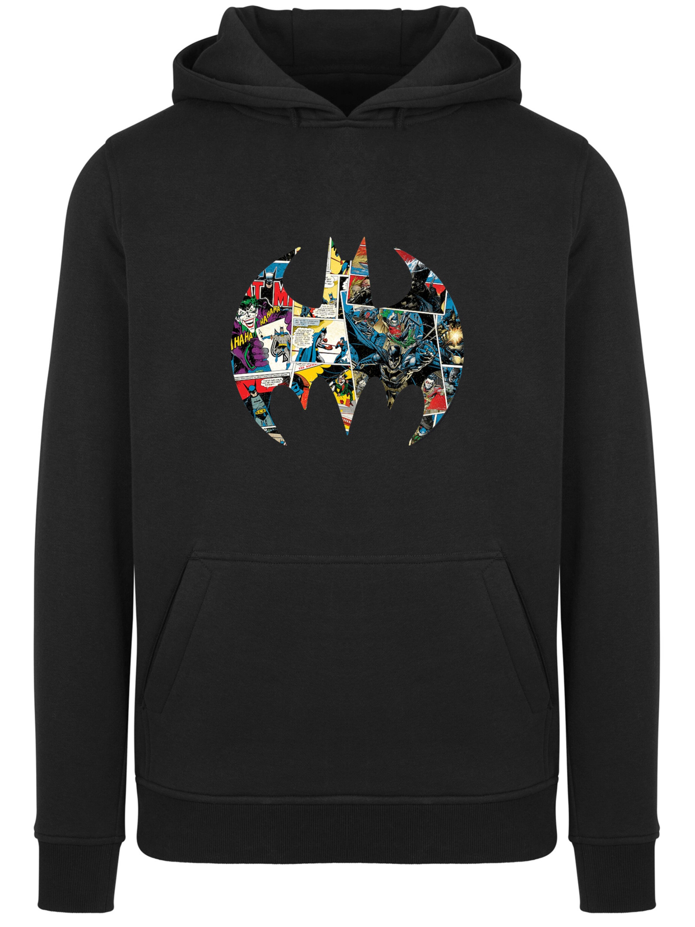 Sweat-shirt 'Batman Comic Book Logo' F4NT4STIC en noir : devant