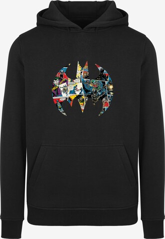 F4NT4STIC Sweatshirt 'Batman Comic Book Logo' in Zwart: voorkant