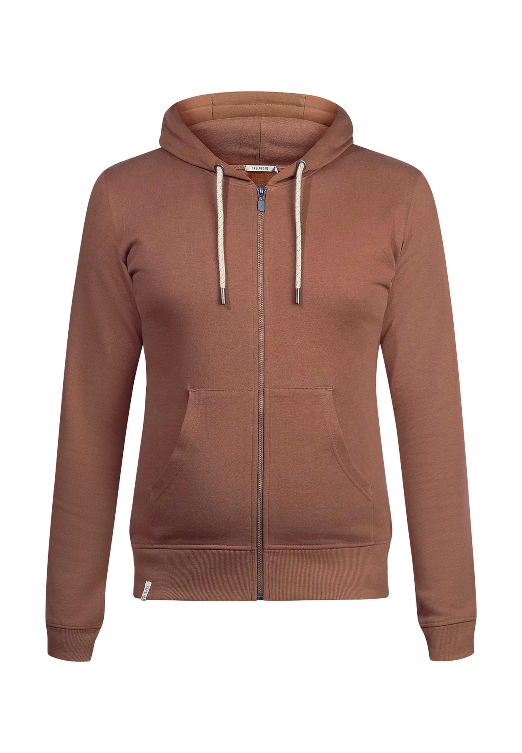 GREENBOMB Sweatvest in Bruin: voorkant