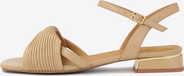 Sandales à lanières Kazar en beige : devant