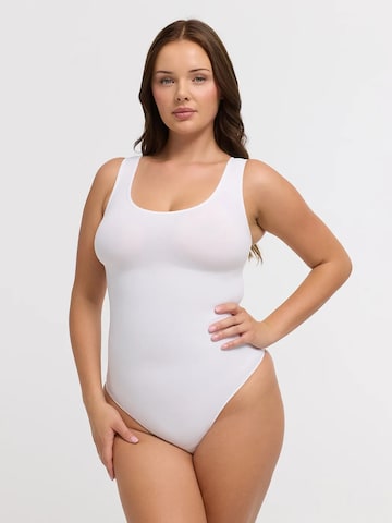 Body modellante 'Tank Sculpting Bodysuit with String' di cfab in bianco: frontale