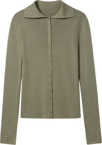 Lilysilk Trui 'Slim Fit Seiden-Kaschmir Pullover' in Groen: voorkant
