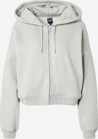 GAP Sweat jacket 'ABBREVIATED' in Grey: front