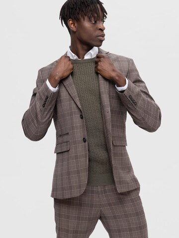 SELECTED Regular Fit Sakko 'Neil' in Braun