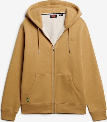 Veste de survêtement 'Essential' Superdry en beige : devant