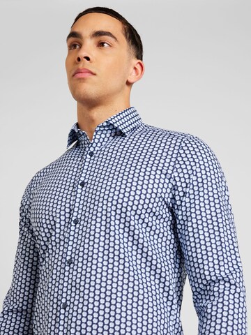 OLYMP - Ajuste estrecho Camisa en azul
