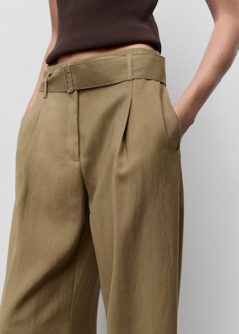 MANGO Wide leg Pleat-Front Pants 'Lirica' in Green