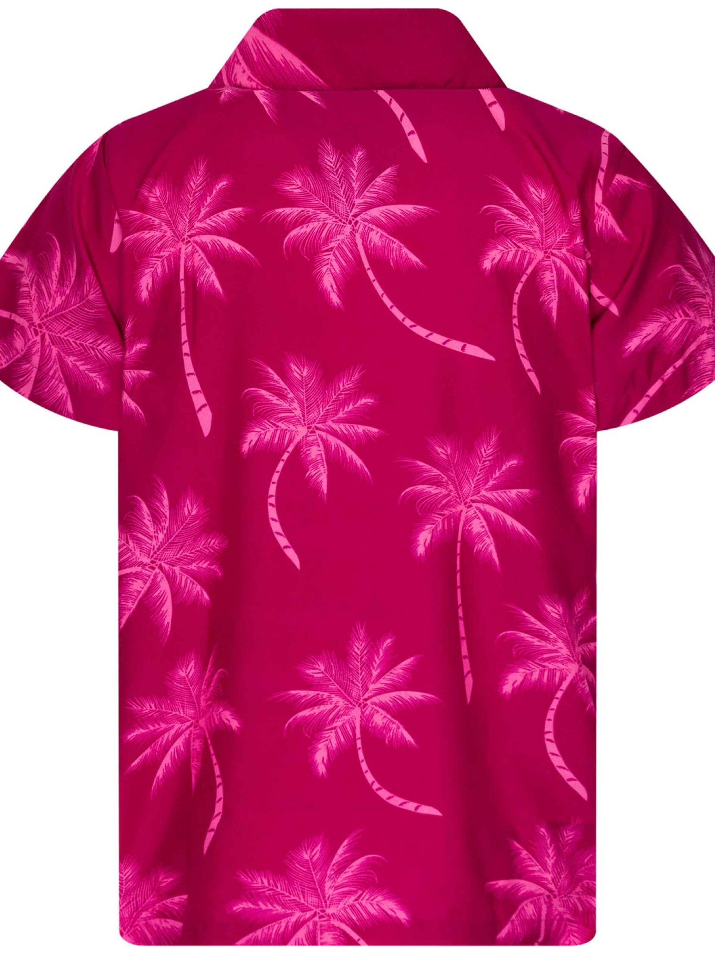 King Kameha Shirt 'Palmshadow'‌‌‌‌‌ in Pink