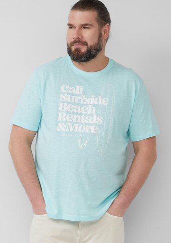 s.Oliver Men Big Sizes Shirt in Blue: front