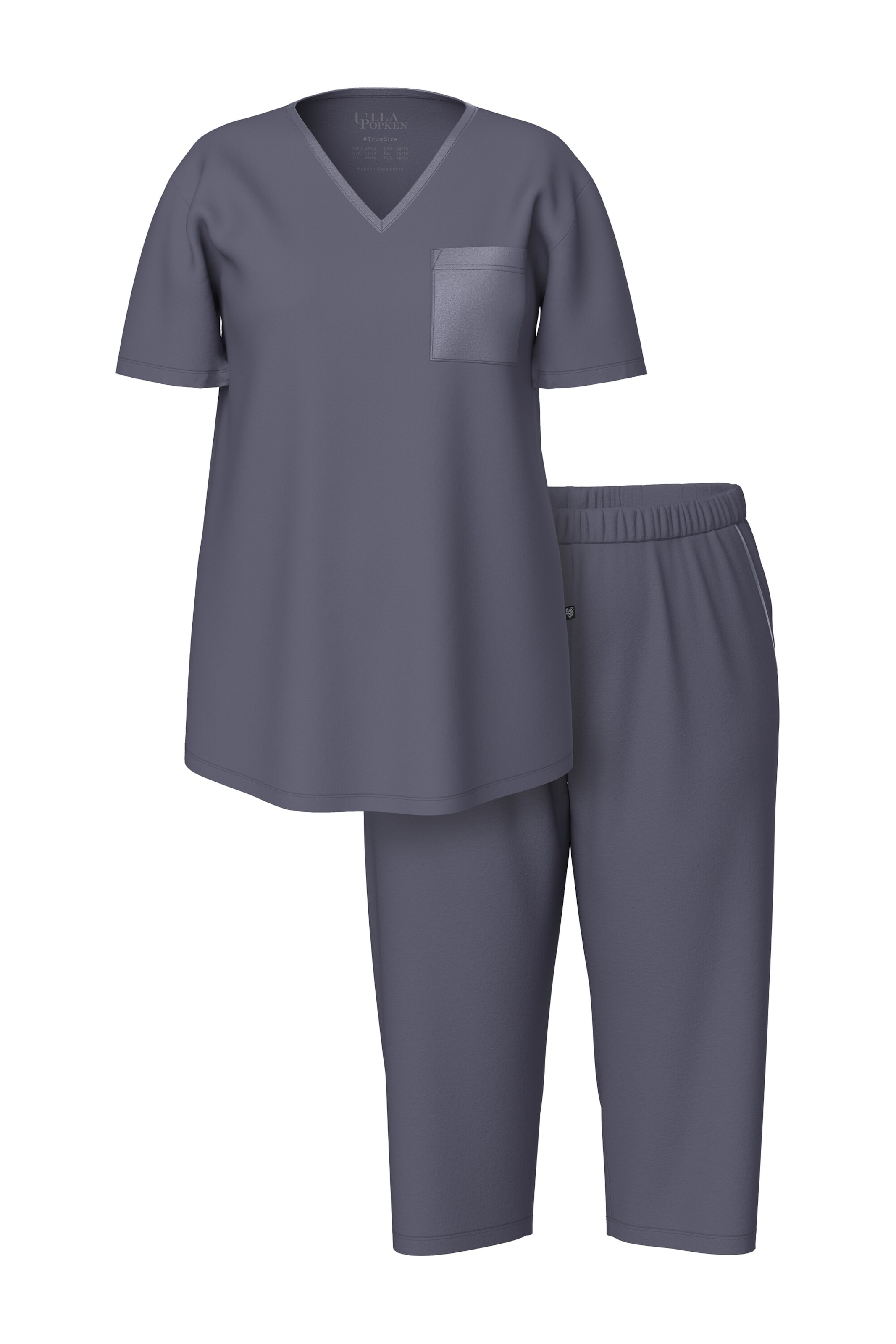 Ulla Popken Pyjama in Grau: Vorderseite