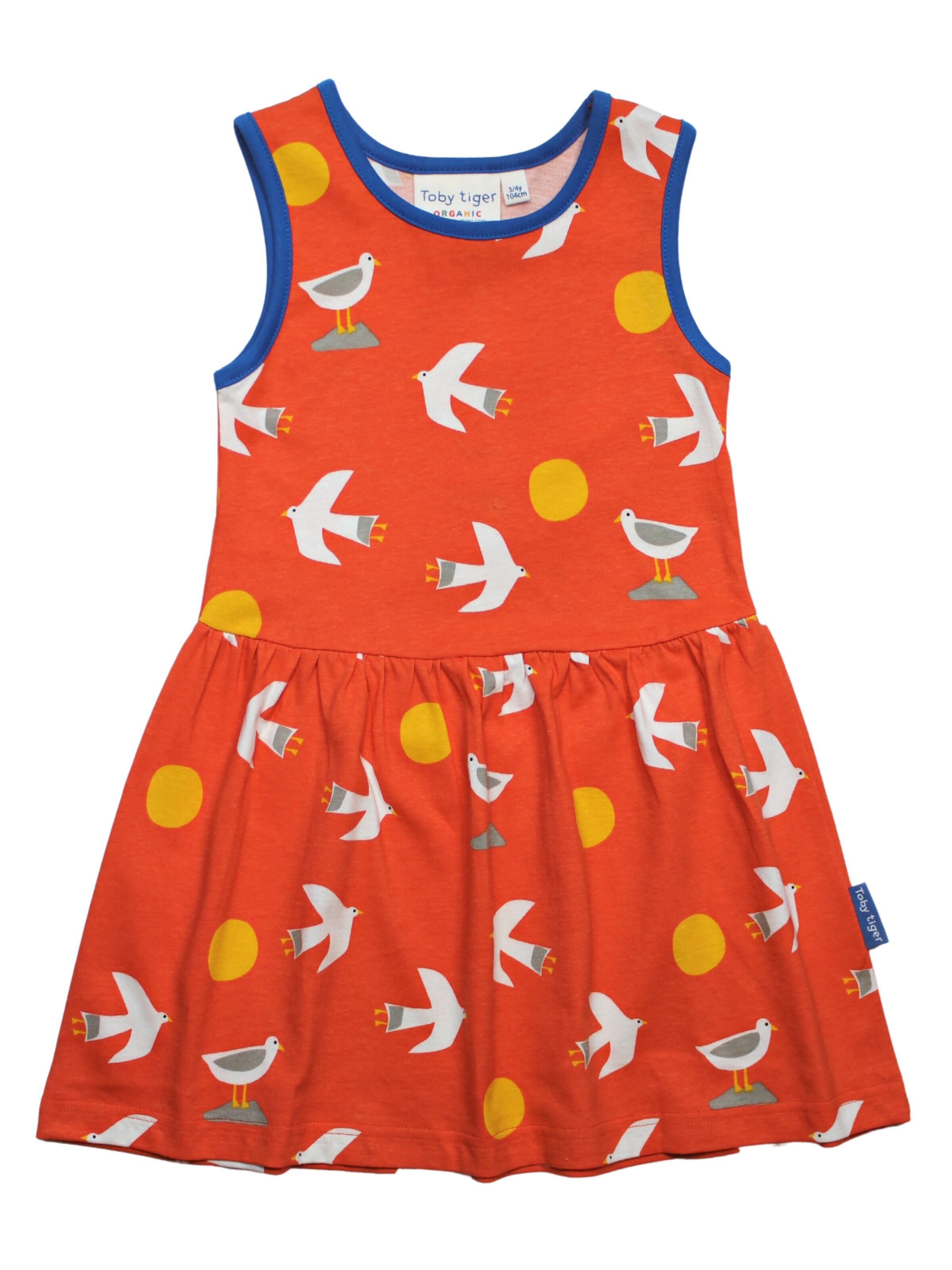Toby Tiger Dress 'Möwen-Druck' in Orange: front