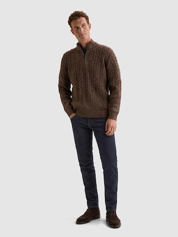 VANGUARD Sweater 'Wool-blend pullover with half-zip' in Purple